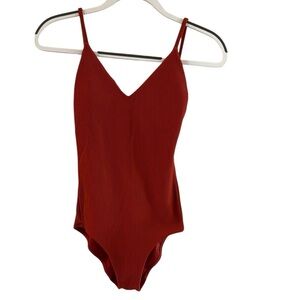 Lululemon Rust Poolside Pause One Piece Ribbed Swimsuit size 4 or 6